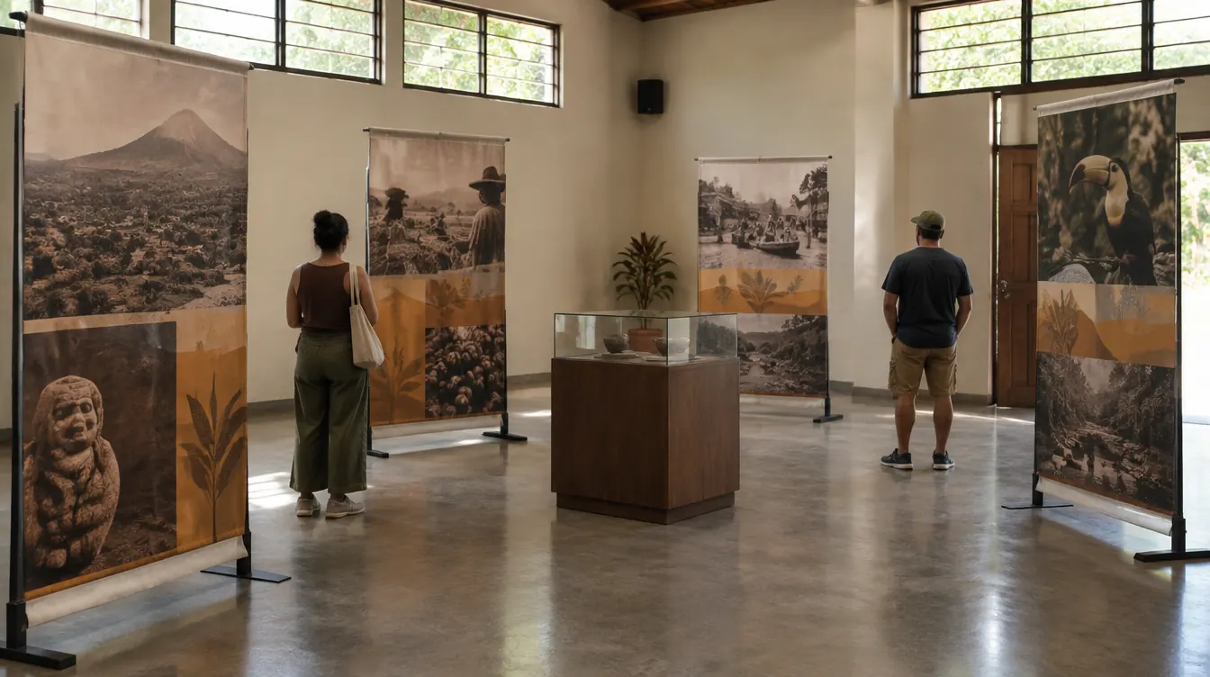 Exhibición itinerante montada en un espacio comunitario