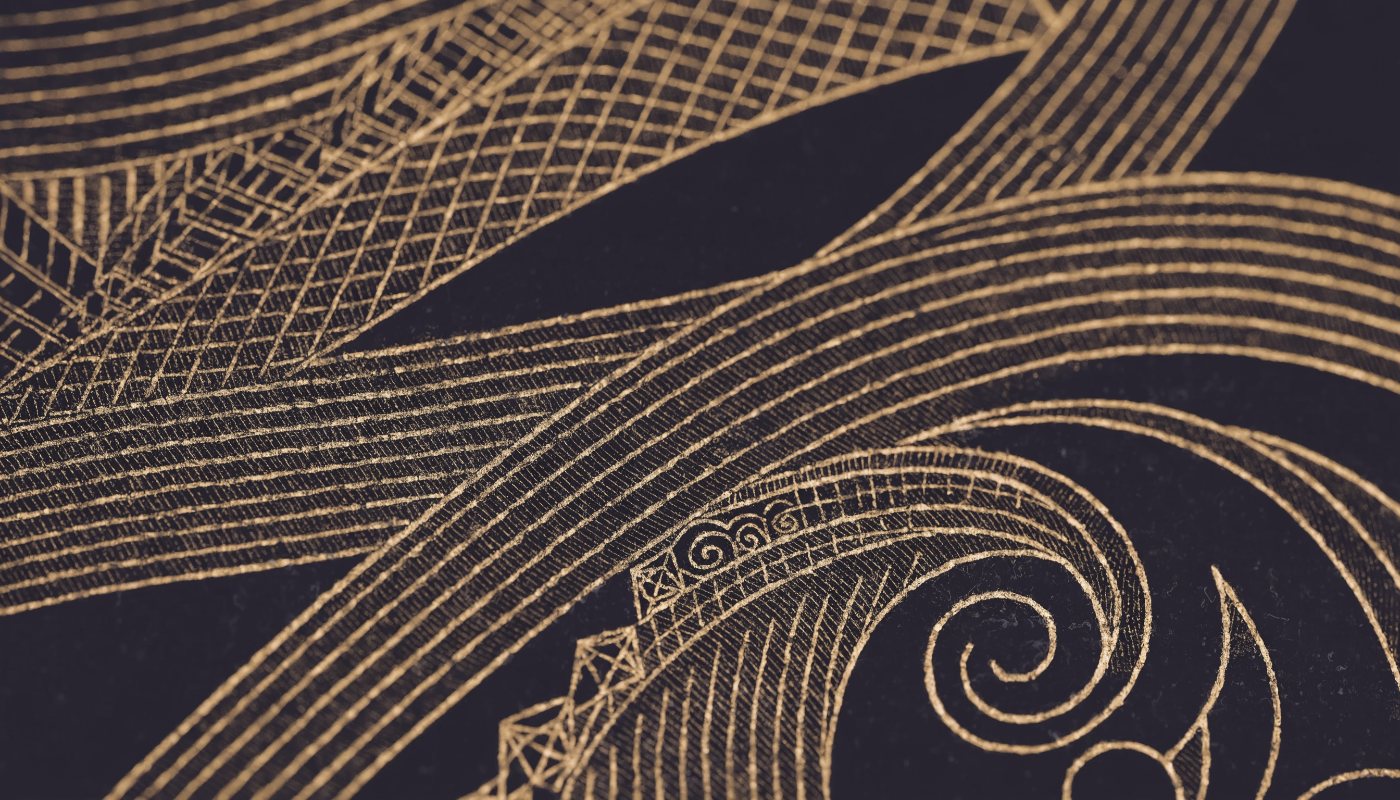 Detalle del diseño e impresión de un billete